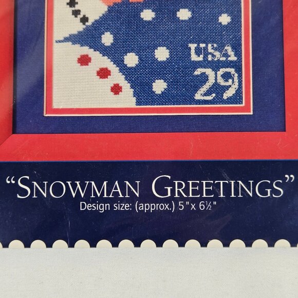 DMC "Snowman Greetings" Counted Cross Stitch Kit US Postage Stamp Collection NWT - Picture 6 of 9